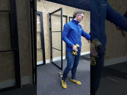 Steel Black Modern Internal Reeded Glass Door Lisbon