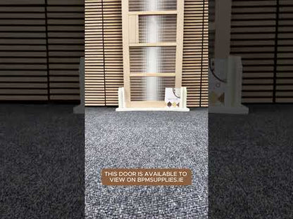 WC41GR Reeded Glass Crittall Style Whitewashed Oak Internal Door