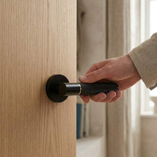 Paris Matt Black and Gold Internal Door Handle Sets