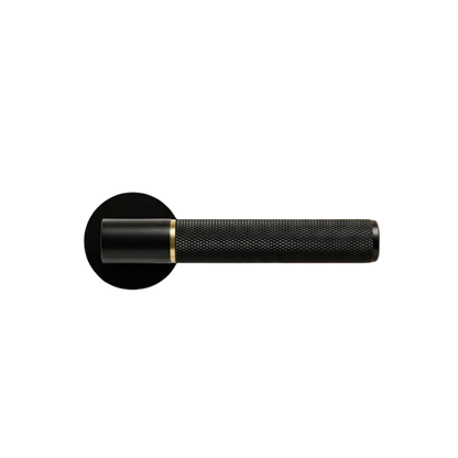 Paris Matt Black and Gold Internal Knurled Door Handle Sets