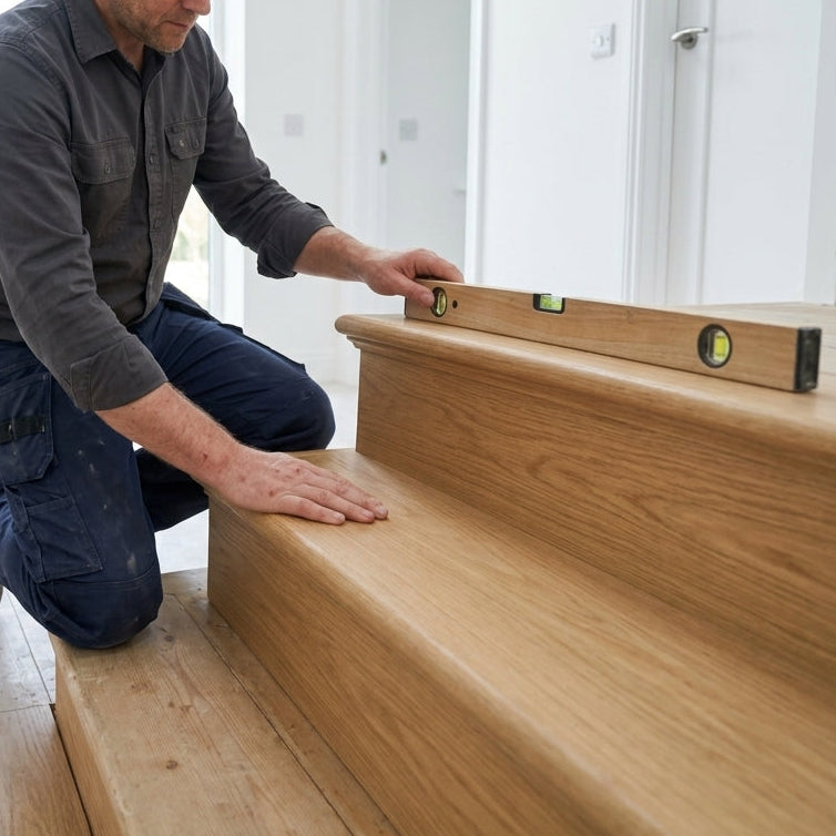 Cladding stairs step - installed