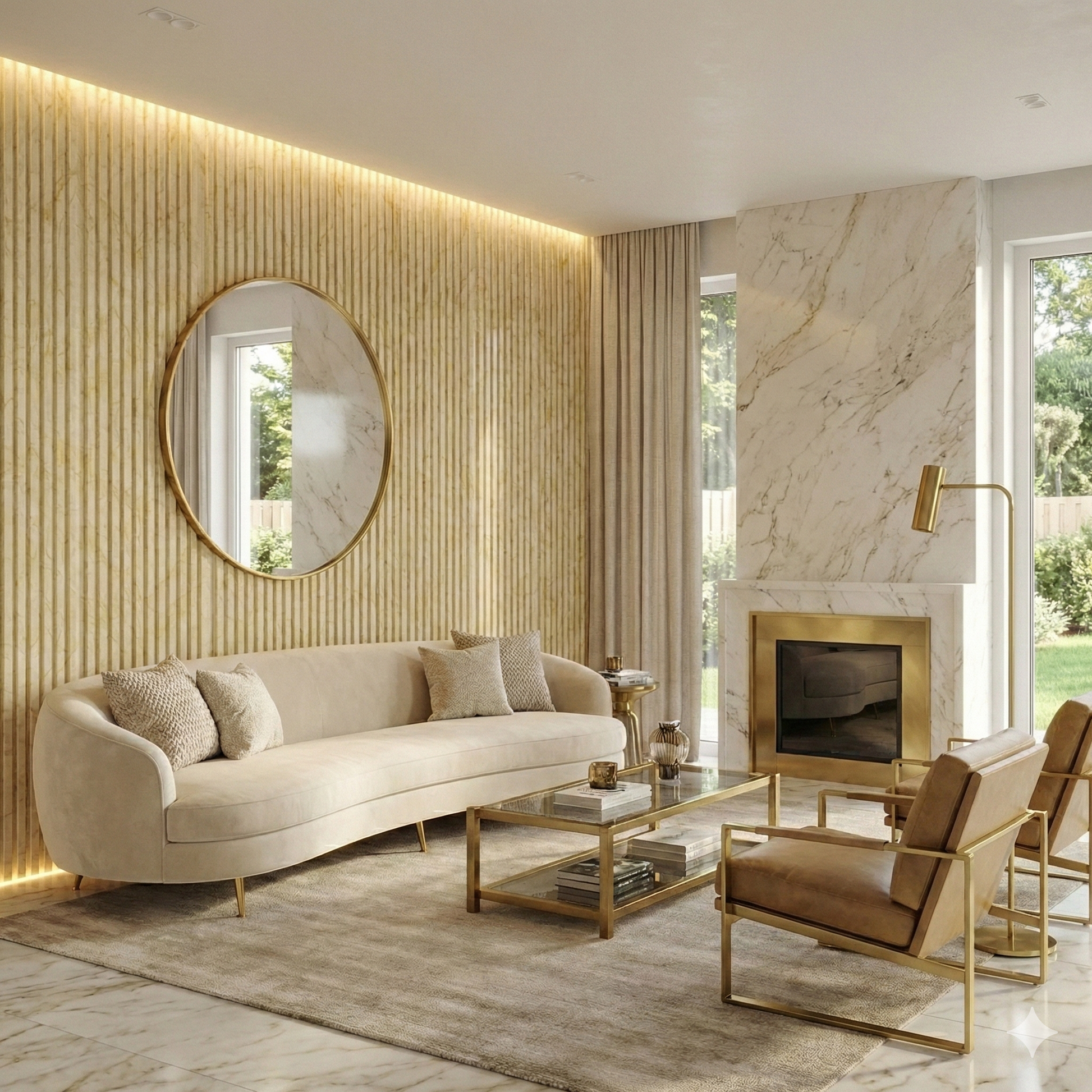 Fluted slat wall panelling Berlin Beige - main image
