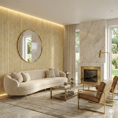 Fluted slat wall panelling Berlin Beige - main image