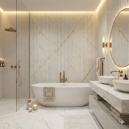 Fluted slat wall panelling Paris Beige - main image