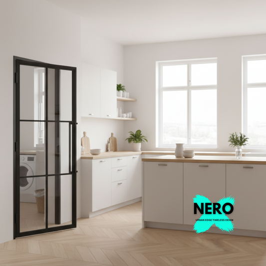 Steel Black Crittal Style Modern Internal Glass Door Lisbon