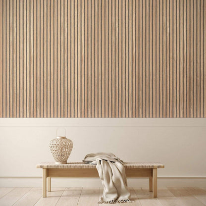 Slat Acoustic Wall Paneling Classic Oak Beige Back Felt