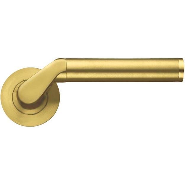 Satin Brass Door Handles Athens