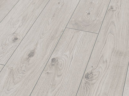 MAMMUT LONG PLANK EVEREST OAK WHITE LAMINATE FLOORING AC5