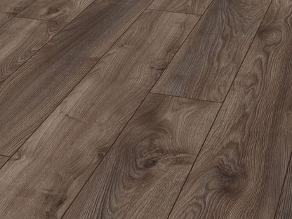 MAMMUT LONG PLANK MACRO OAK BROWN LAMINATE FLOORING AC5