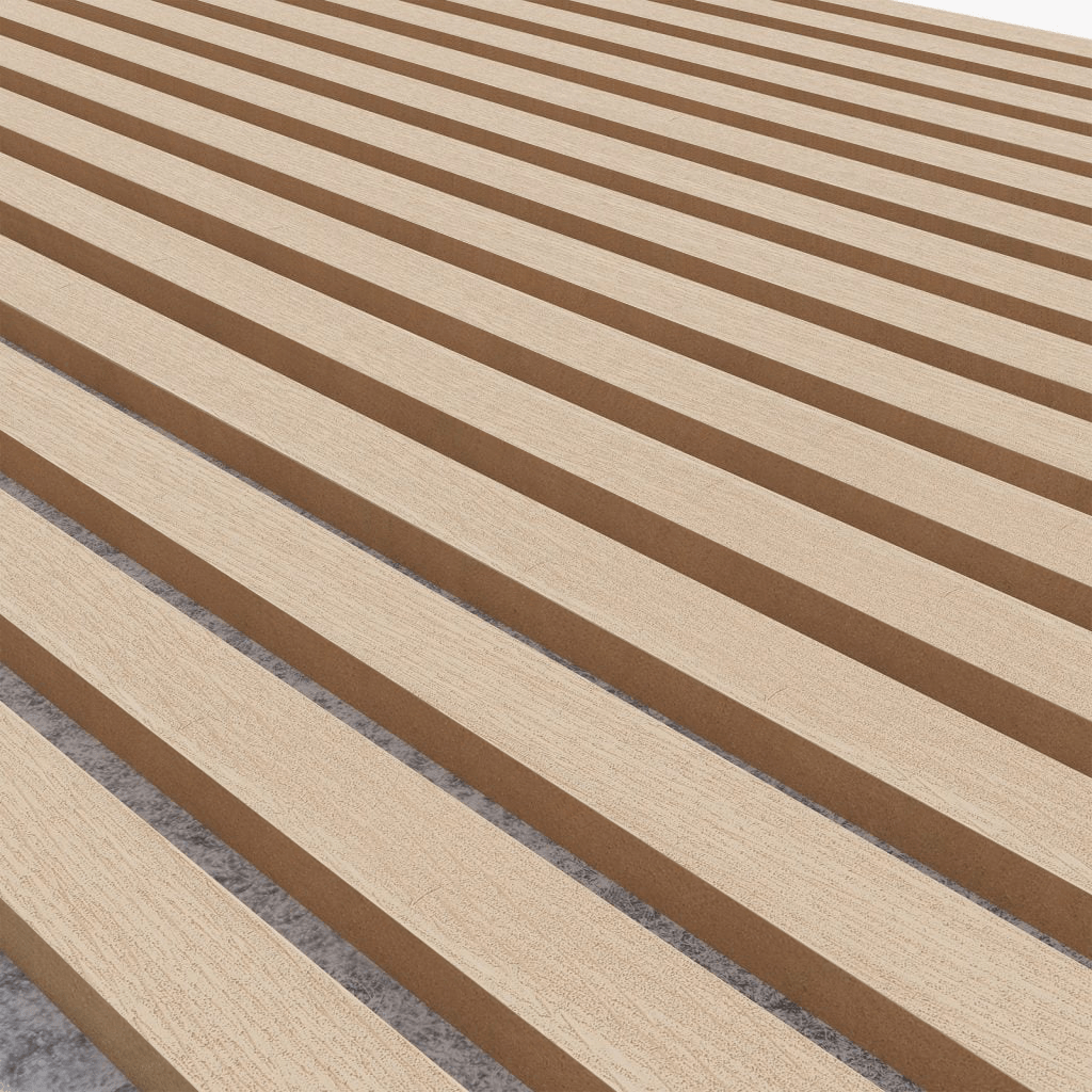 Slat Acoustic Wall Paneling Classic Oak Grey Silver Back