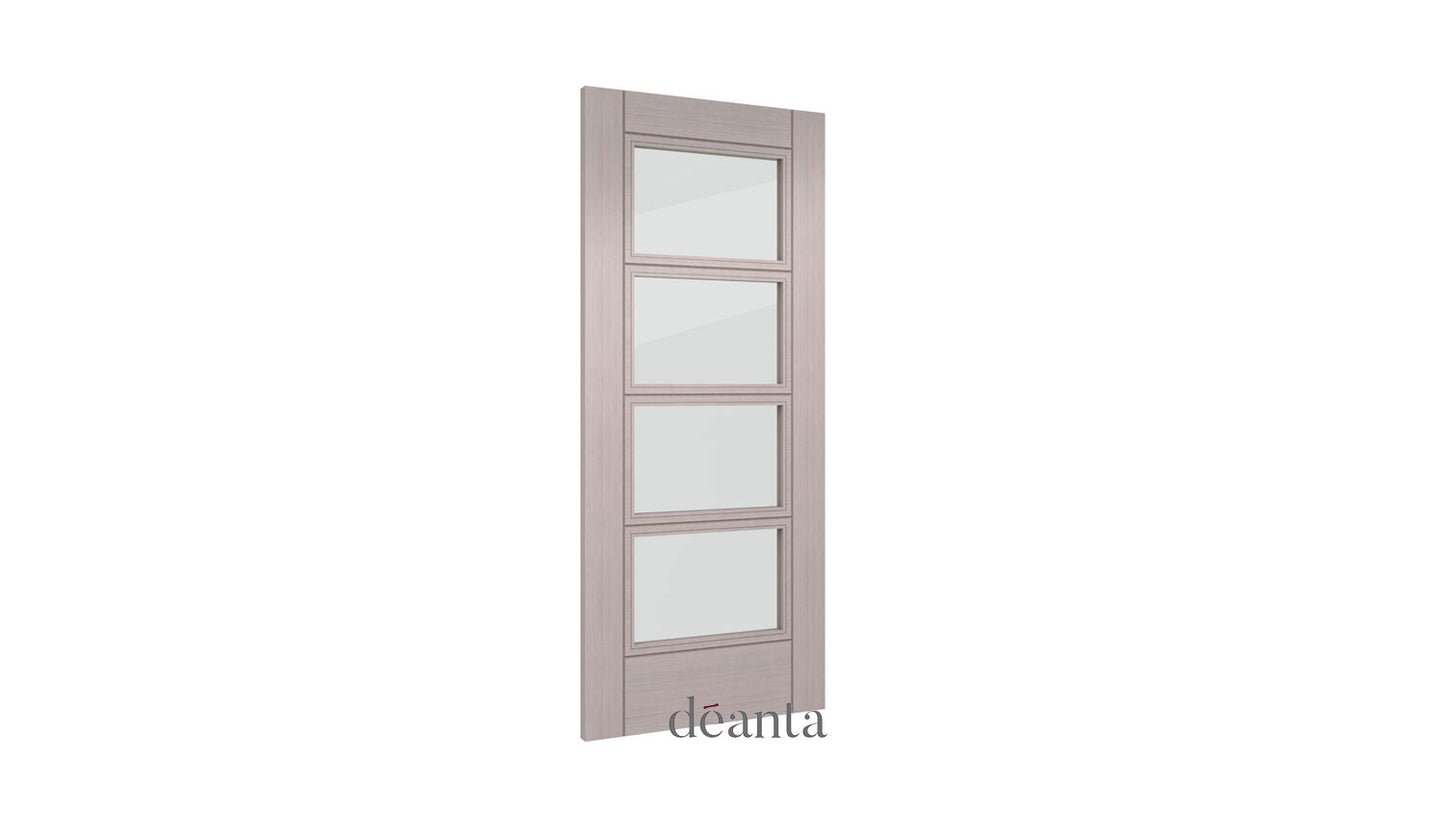 HP12G Clear Glass LIGHT GREY Deanta Internal Door