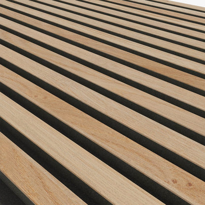 Slat Acoustic Wall Panelling Classic Oak Black Felt