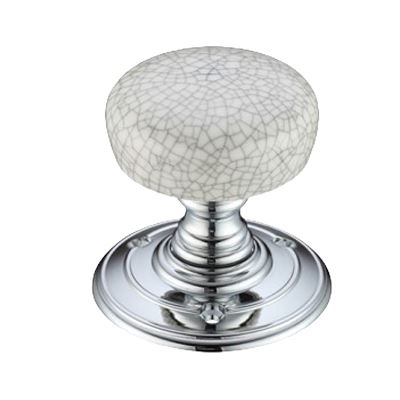 Portroe Ceramic Door Knob Polished Chrome