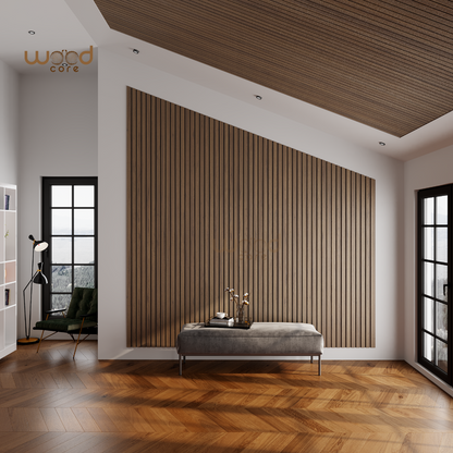 Slat Acoustic Wall Paneling Walnut