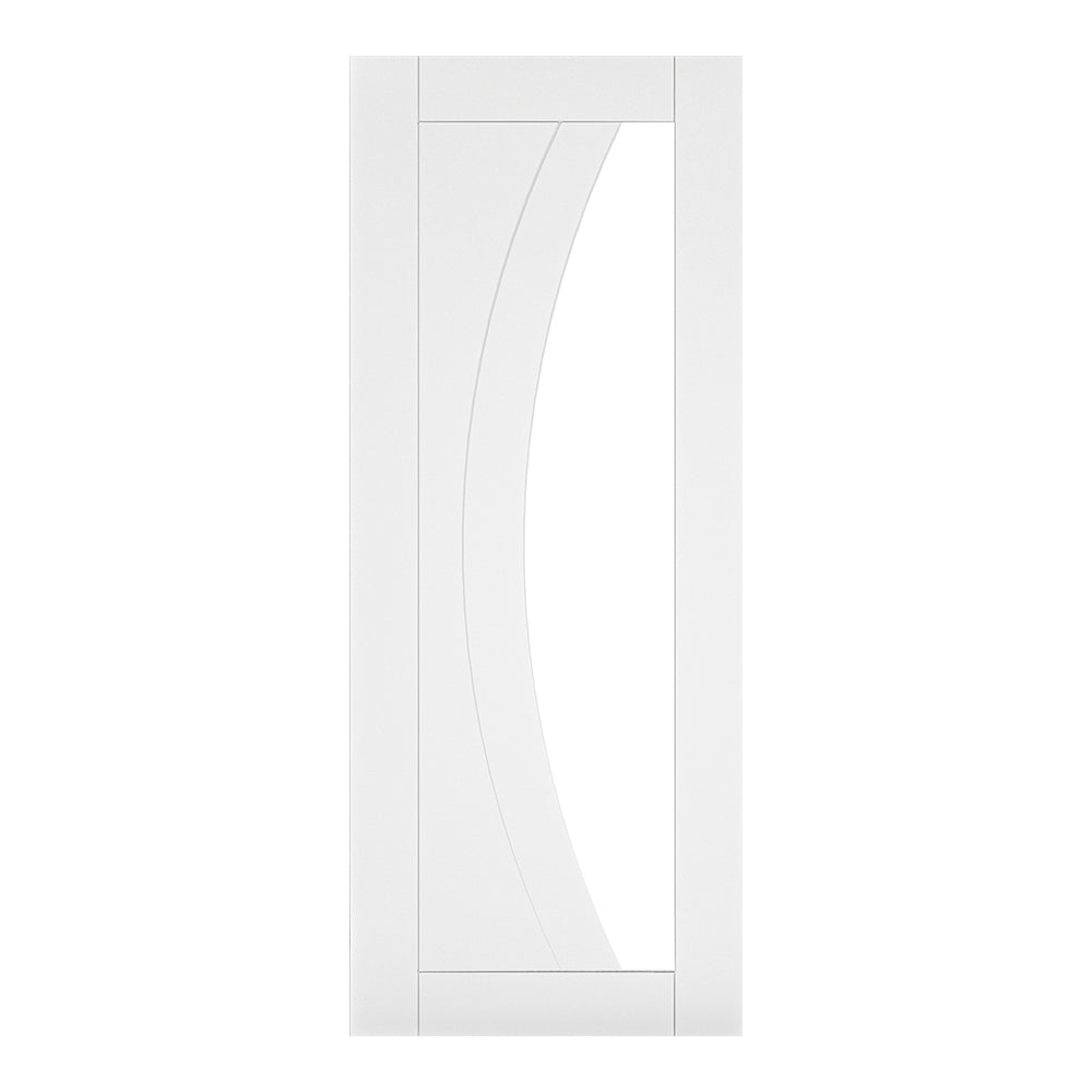 White Primed Internal Door WC2G Clear Glass Door