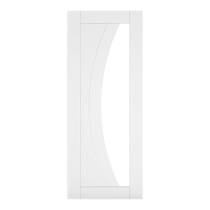 White Primed Internal Door WC2G Clear Glass Door