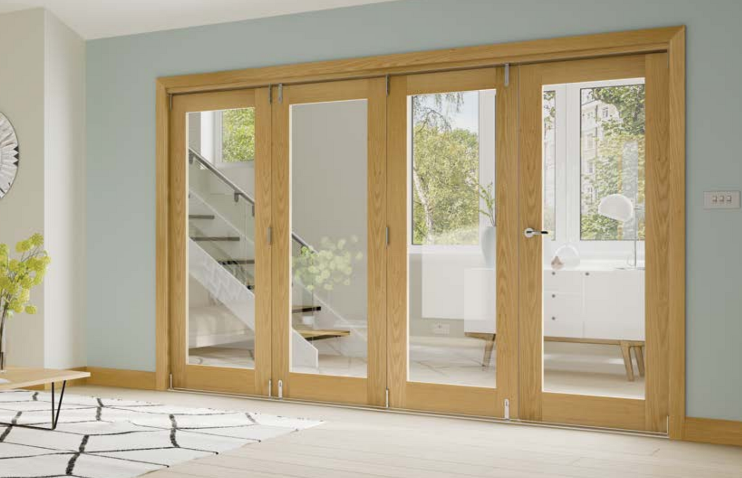 Oak Shaker Clear Glass Internal Door NM6G
