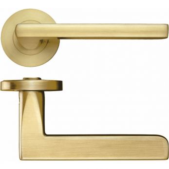 Satin Brass Door Handles Florence