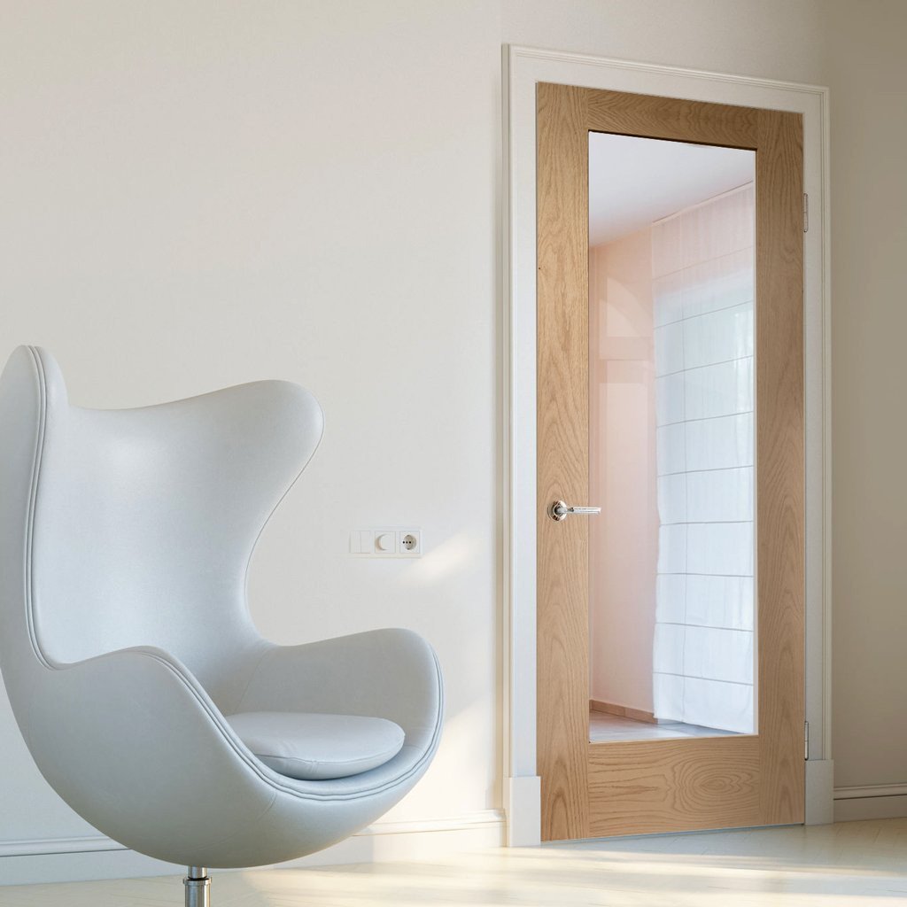 Oak Shaker Clear Glass Internal Door NM6G