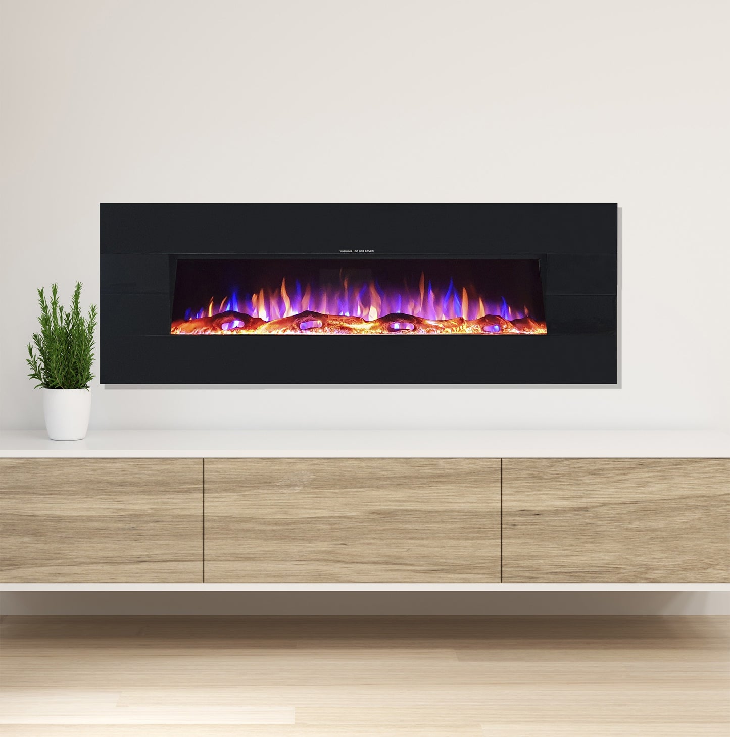 EZEE GLOW GRAND ZARA BLACK WALL HUNG FIRE