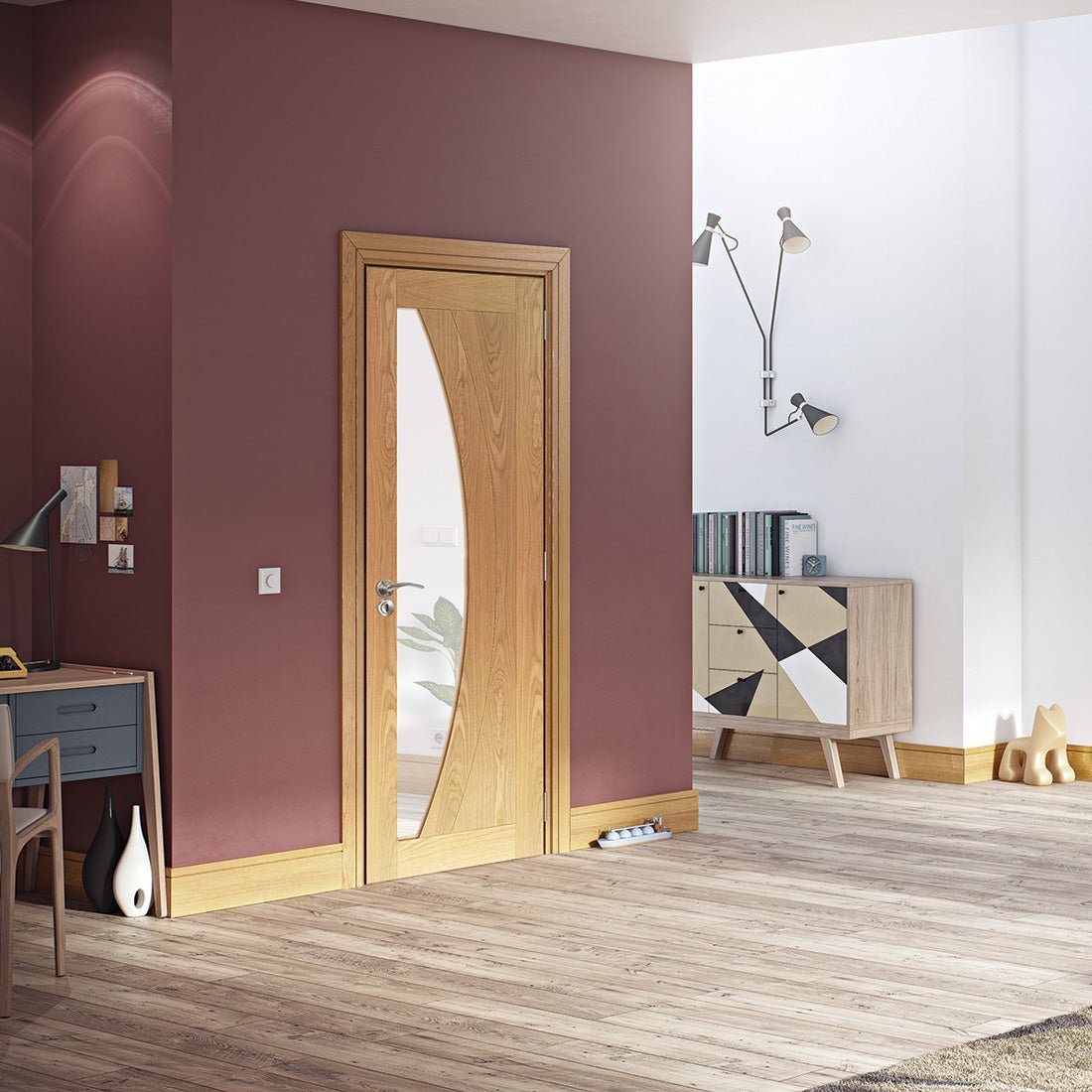 Oak Internal Door HP35G Clear Deanta Door