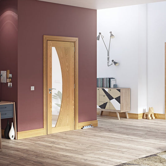 Oak Internal Door HP35G Frosted Deanta Door