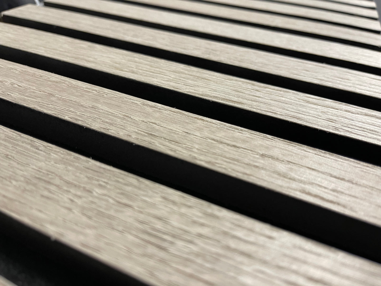 Slat Acoustic Wall Paneling Washed Grey Oak