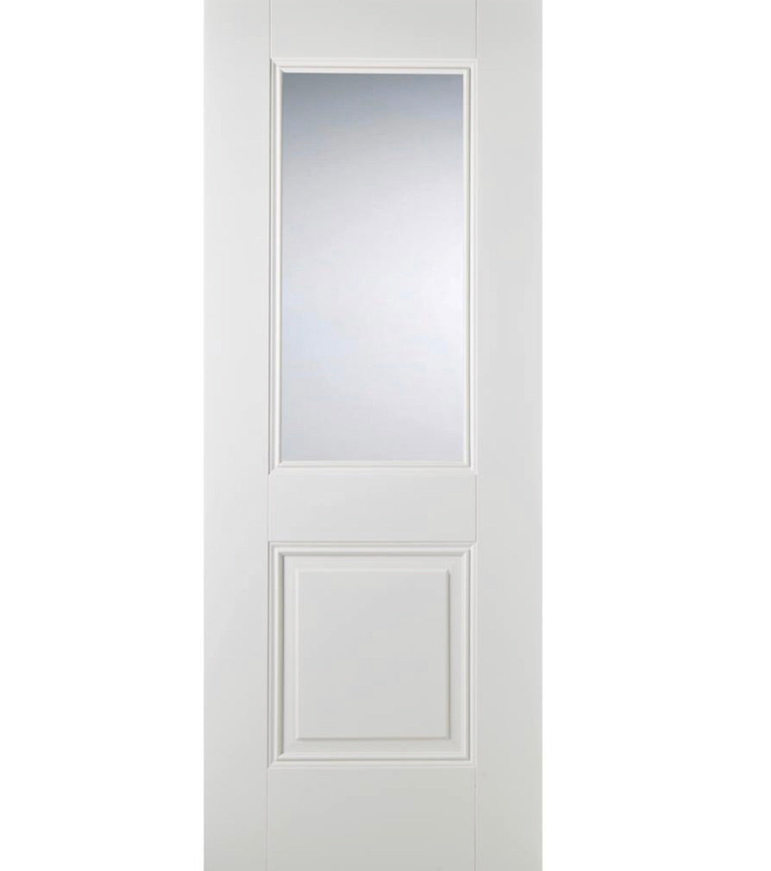 Arnham white 2 Panel Shaker Frosted Glass