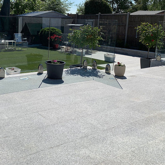 Silver Grey Granite Paving Slabs 30mm x 900mm