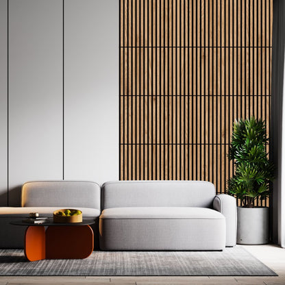 Slat Acoustic Wall Paneling Classic Oak Square