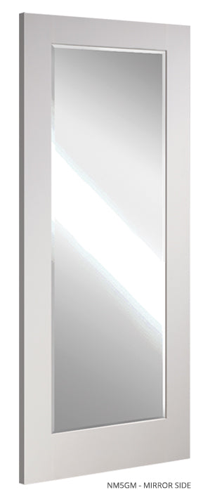 Shaker Mirror Glass White Internal Door NM5GM