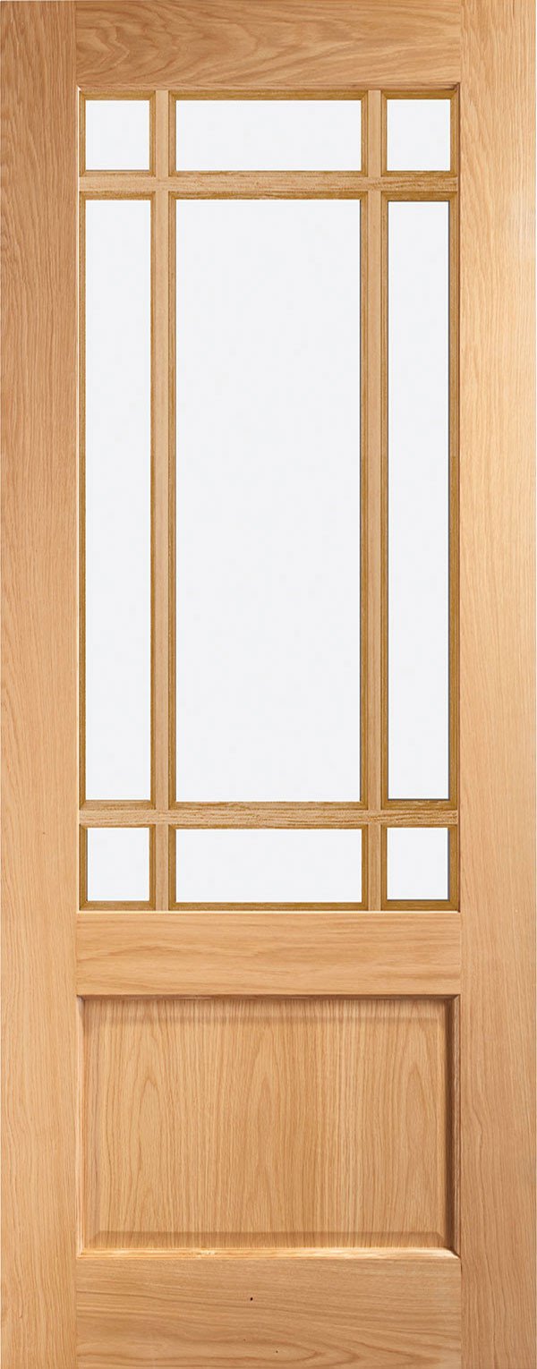 NM9G Oak Shaker Clear Glass Internal Door