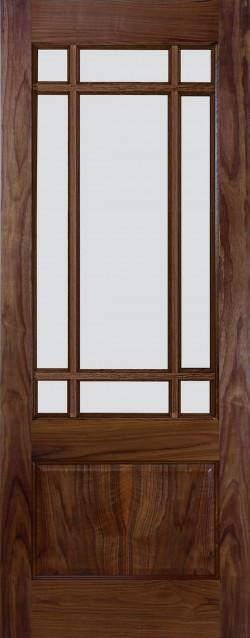 NM9G Glass Walnut Internal Door