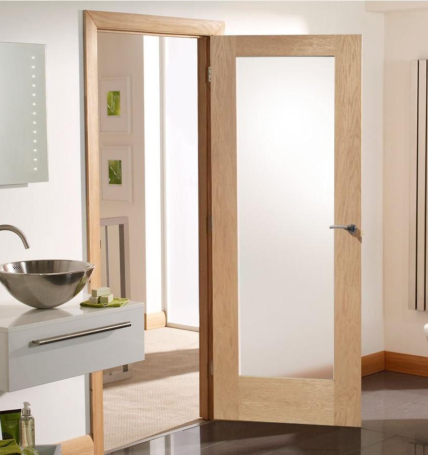 Oak Shaker Frosted Glass Internal Door NM6G